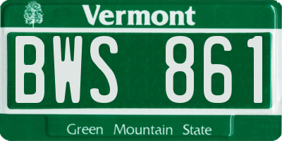 VT license plate BWS861