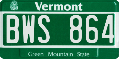 VT license plate BWS864