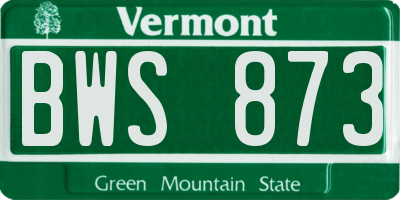 VT license plate BWS873