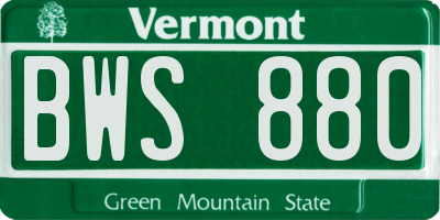 VT license plate BWS880