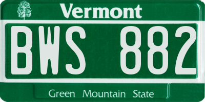 VT license plate BWS882