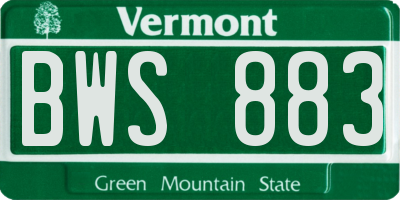 VT license plate BWS883