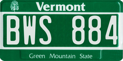 VT license plate BWS884