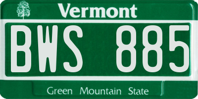 VT license plate BWS885