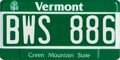 VT license plate BWS886
