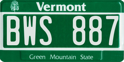 VT license plate BWS887