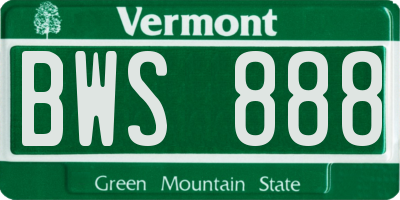 VT license plate BWS888