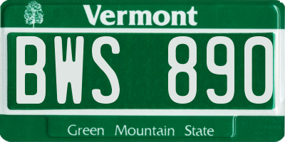 VT license plate BWS890