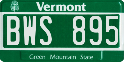VT license plate BWS895