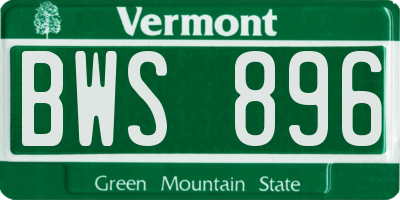 VT license plate BWS896
