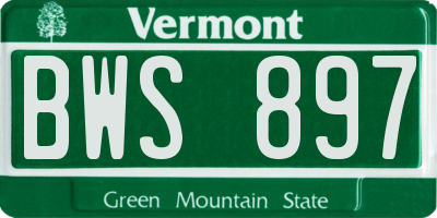 VT license plate BWS897