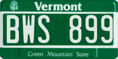 VT license plate BWS899