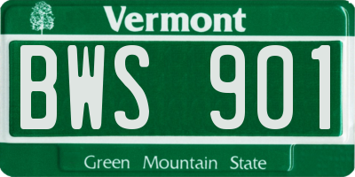 VT license plate BWS901