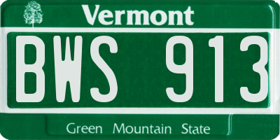 VT license plate BWS913
