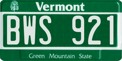 VT license plate BWS921
