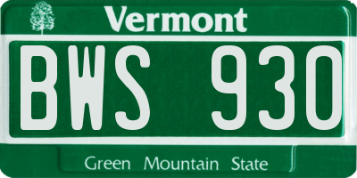 VT license plate BWS930