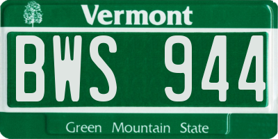VT license plate BWS944