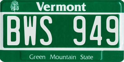 VT license plate BWS949