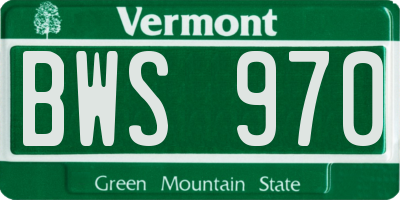VT license plate BWS970
