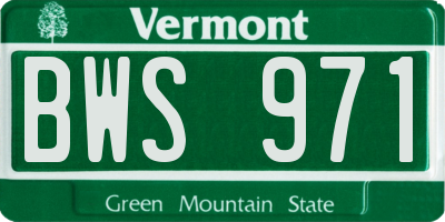 VT license plate BWS971