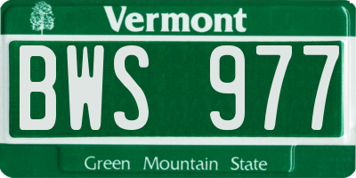 VT license plate BWS977