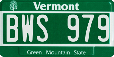 VT license plate BWS979