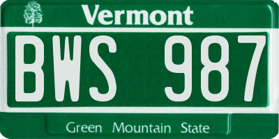 VT license plate BWS987