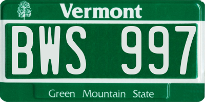 VT license plate BWS997