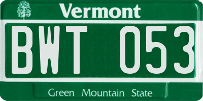 VT license plate BWT053