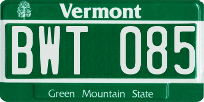 VT license plate BWT085