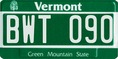 VT license plate BWT090