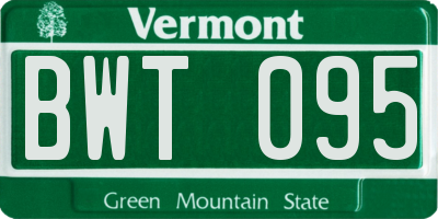 VT license plate BWT095