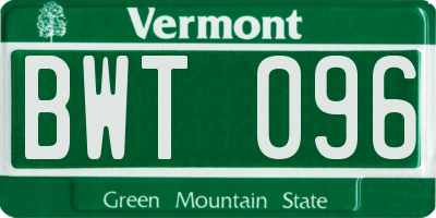 VT license plate BWT096