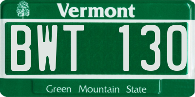 VT license plate BWT130