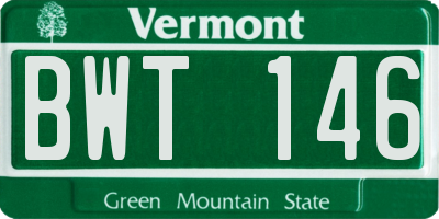 VT license plate BWT146
