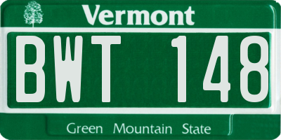 VT license plate BWT148