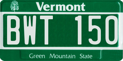 VT license plate BWT150
