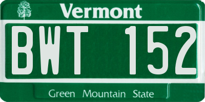 VT license plate BWT152