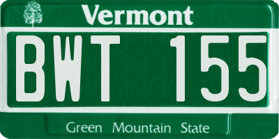 VT license plate BWT155