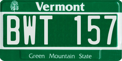 VT license plate BWT157