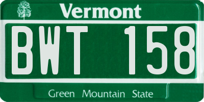 VT license plate BWT158