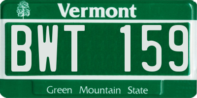 VT license plate BWT159