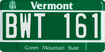 VT license plate BWT161