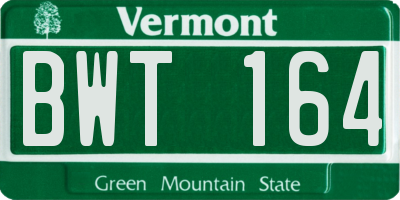 VT license plate BWT164