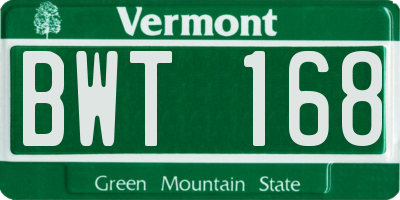 VT license plate BWT168
