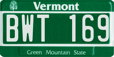 VT license plate BWT169