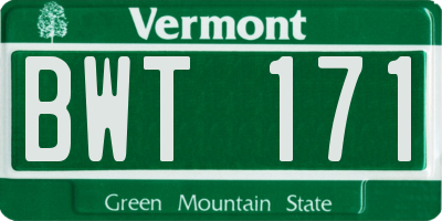 VT license plate BWT171