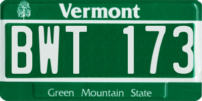 VT license plate BWT173