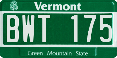 VT license plate BWT175