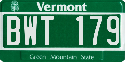 VT license plate BWT179